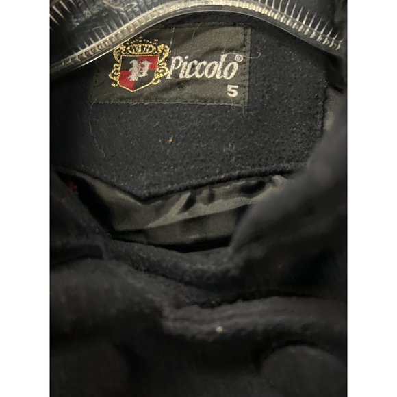 Piccolo Navy Blue Kids Long Peacoat Winter Coat - Picture 4 of 7